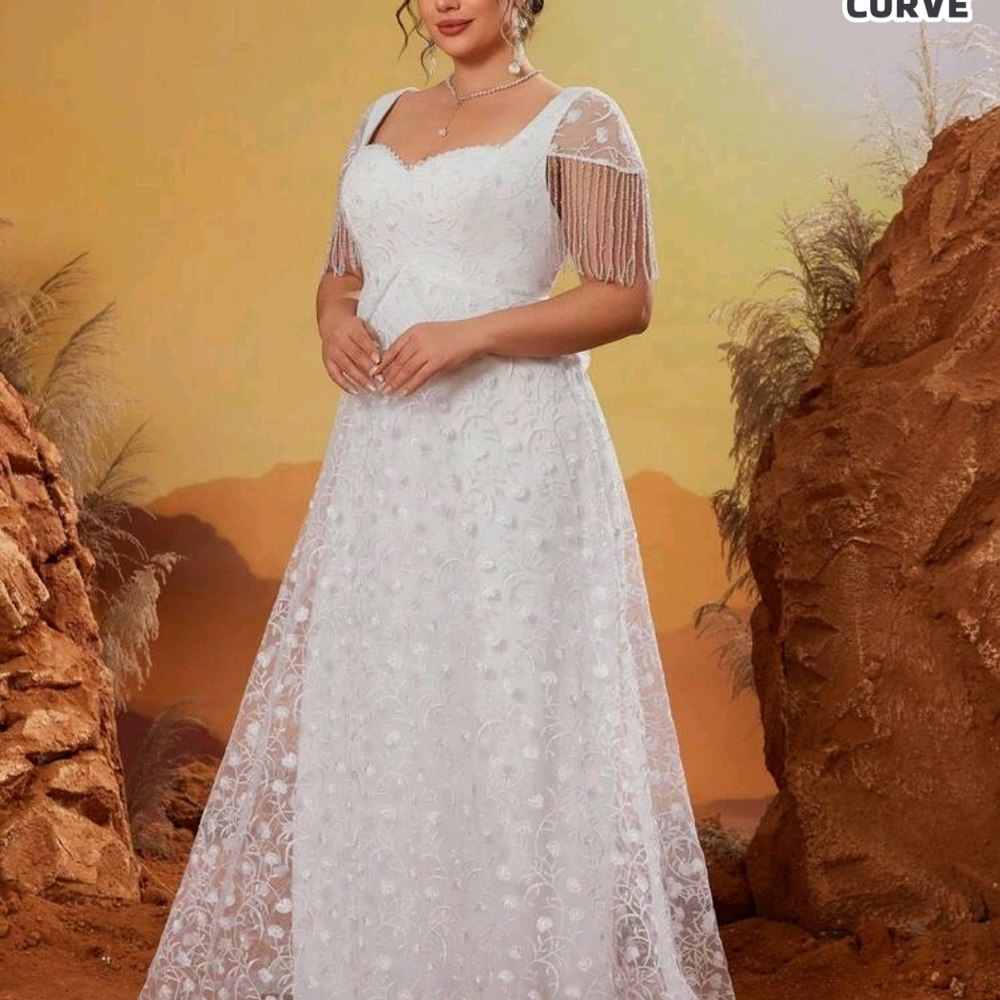 Elegant White Lace Wedding Dress - Picture 6 of 6